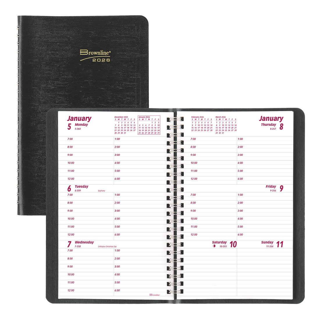 Brownline Essential Weekly Planner 2026, English, Black CB75.BLK-26
