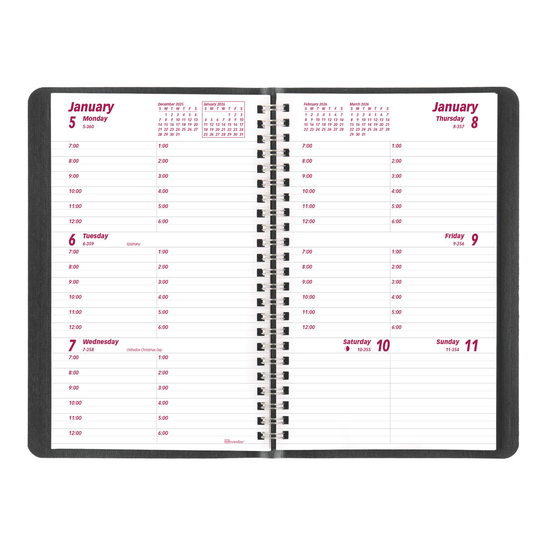 Brownline Essential Weekly Planner 2026, English, Black CB75.BLK-26