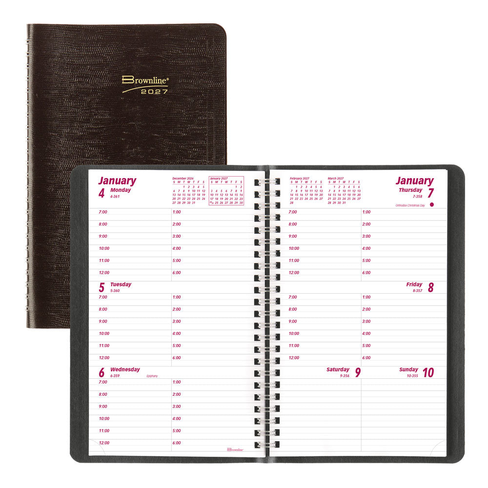 Essential Weekly Appointment Book, 2027, English, Black CB75.BLK-27 Brownline Canada