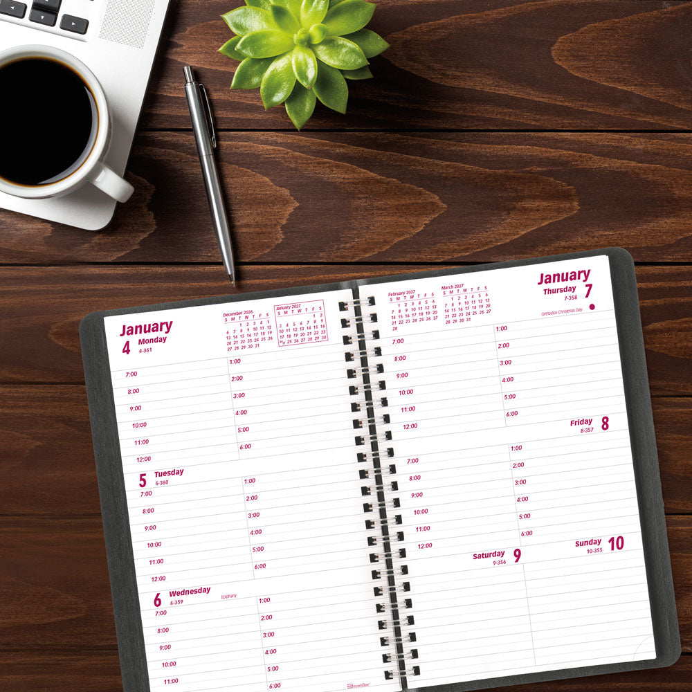 Essential Weekly Appointment Book, 2027, English, Black CB75.BLK-27 Brownline Canada