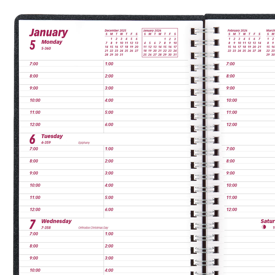 Brownline DuraFlex Weekly Planner 2026, English, Black CB75V.BLK-26