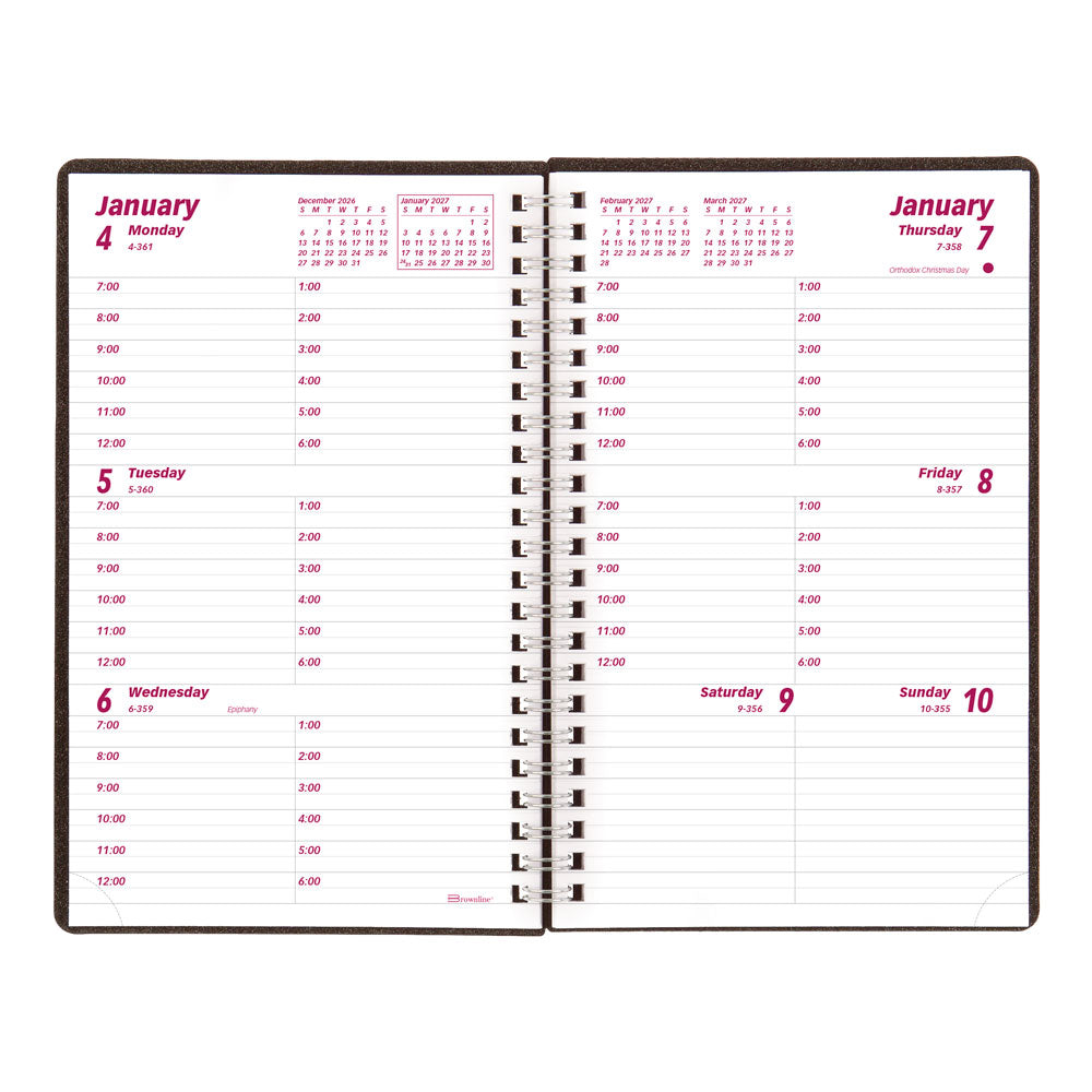 DuraFlex Weekly Appointment Book, 2027, English, Black CB75V.BLK-27 Brownline Canada