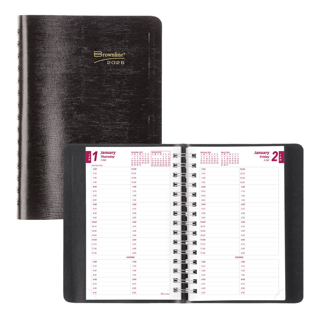 Brownline Essential Daily Planner 2026, English, Black CB800.BLK-26