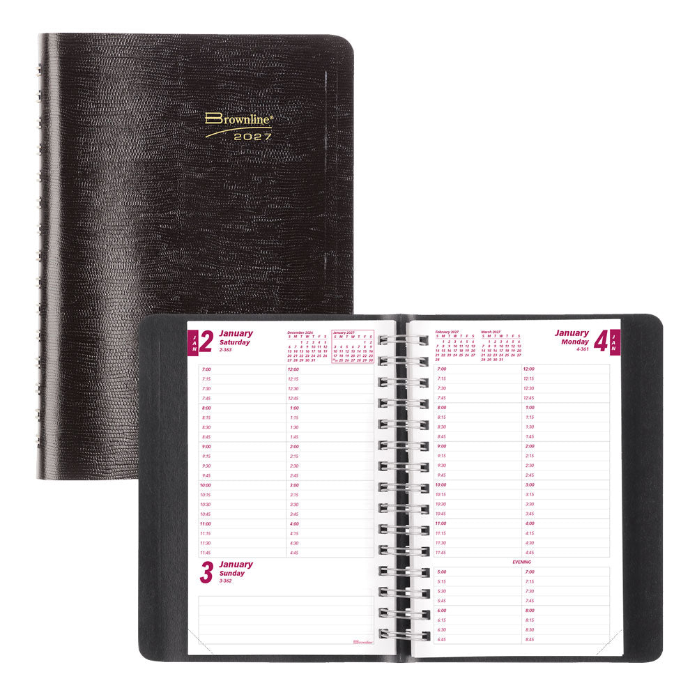 Essential Daily Appointment Book, 2027, English, Black CB800.BLK-27 Brownline Canada