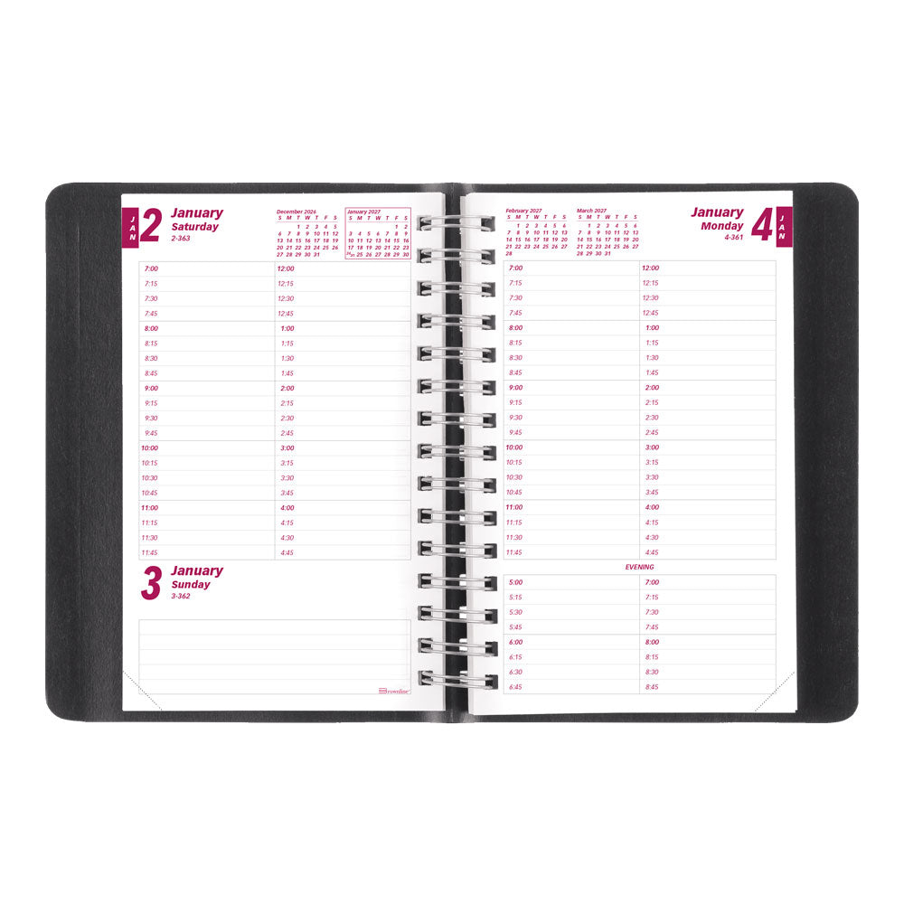 Essential Daily Appointment Book, 2027, English, Black CB800.BLK-27 Brownline Canada
