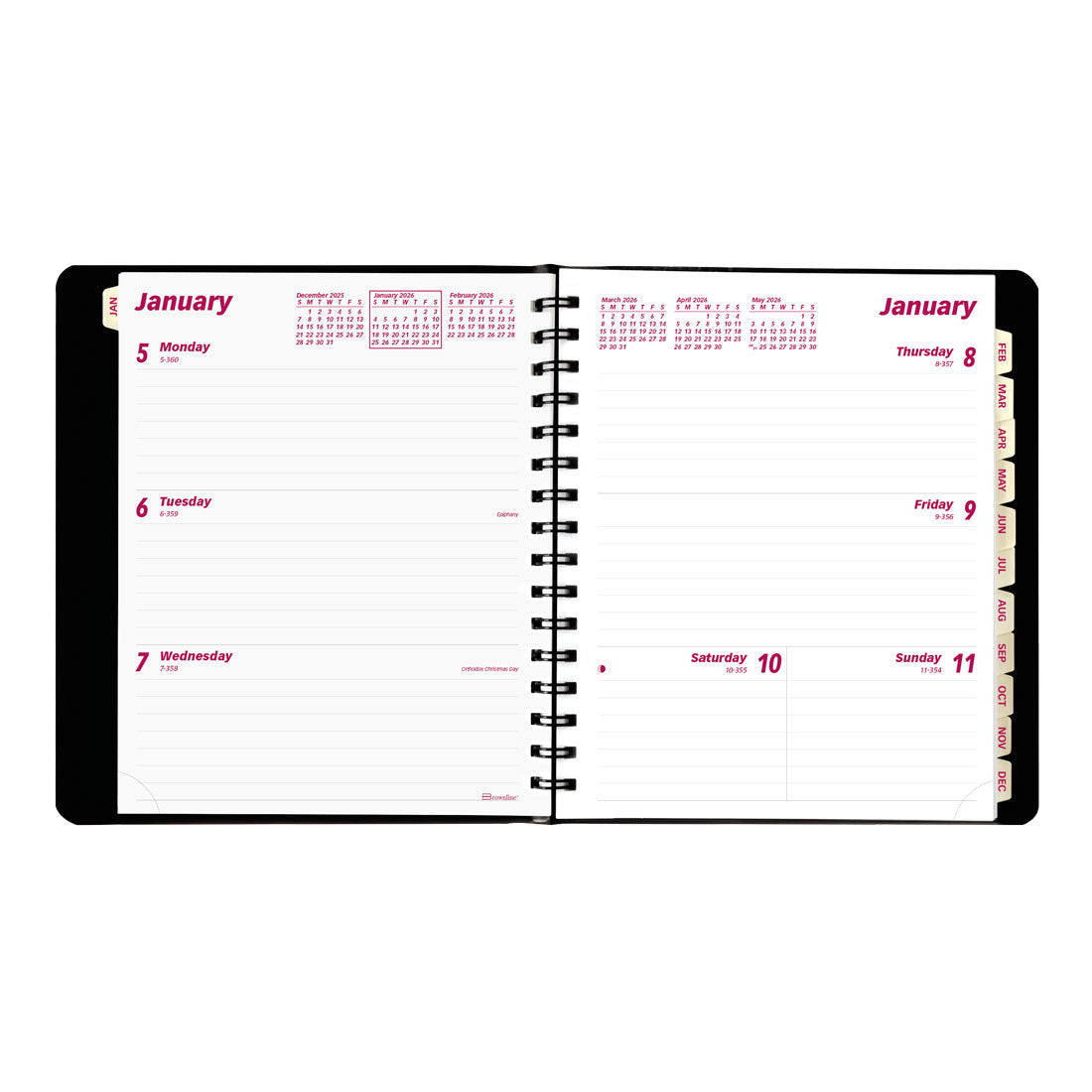 Brownline Essential Weekly Planner 2026, English, Black CB850.BLK-26