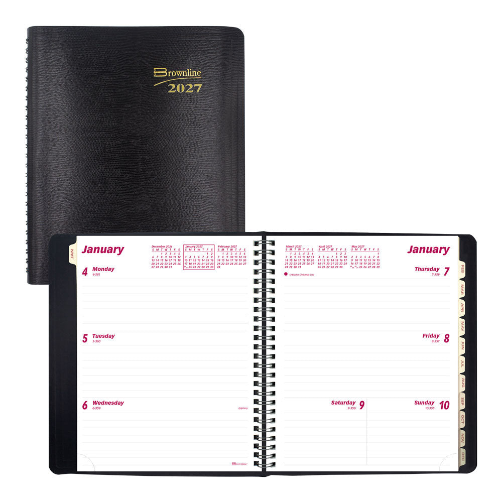 Essential Weekly/Monthly Planner, 2027, English, Black CB850.BLK-27 Brownline Canada