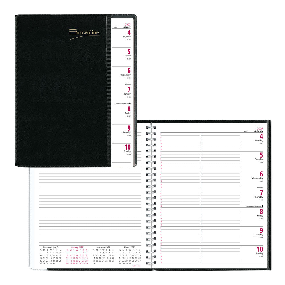 Pre-Vu Weekly Appointment Book, 2027, English, Black CB920.BLK-27 Brownline Canada