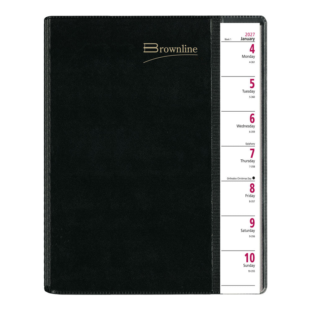 Pre-Vu Weekly Appointment Book, 2027, English, Black CB920.BLK-27 Brownline Canada