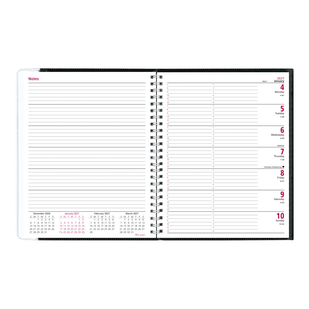 Pre-Vu Weekly Appointment Book, 2027, English, Black CB920.BLK-27 Brownline Canada