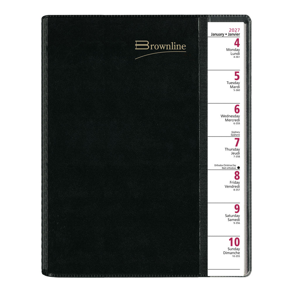 Pre-Vu Weekly Appointment Book, 2027, Bilingual CB920B.BLK-27 Brownline Canada
