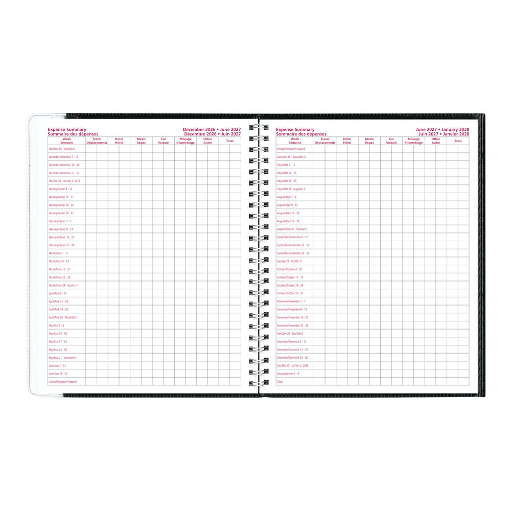 Pre-Vu Weekly Appointment Book, 2027, Bilingual CB920B.BLK-27 Brownline Canada