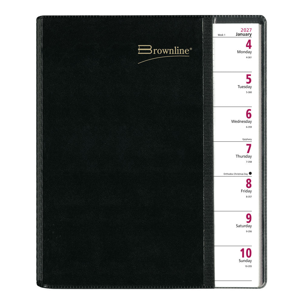 Pre-Vu Weekly Appointment Book, 2027, English, Black CB925.BLK-27 Brownline Canada