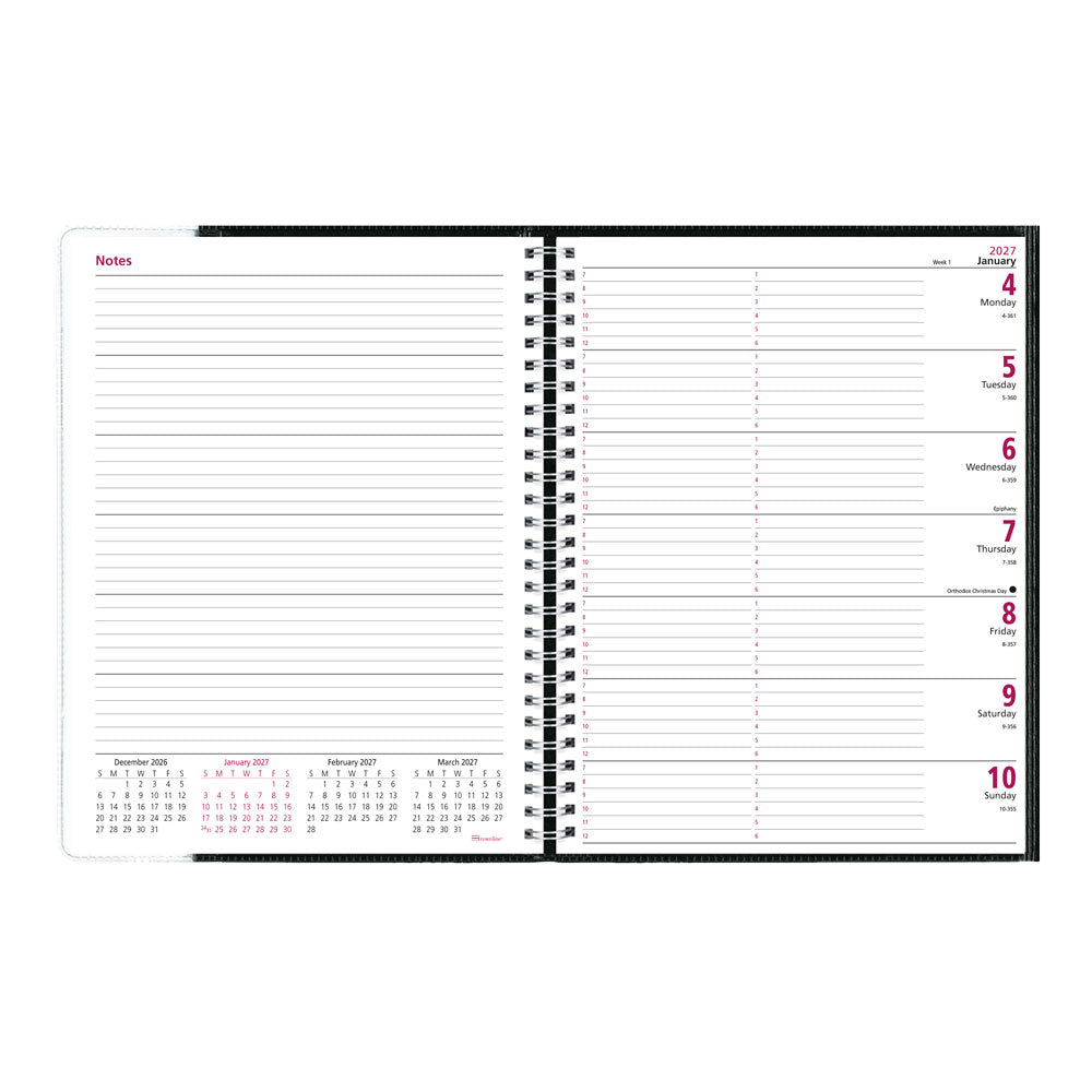 Pre-Vu Weekly Appointment Book, 2027, English, Black CB925.BLK-27 Brownline Canada