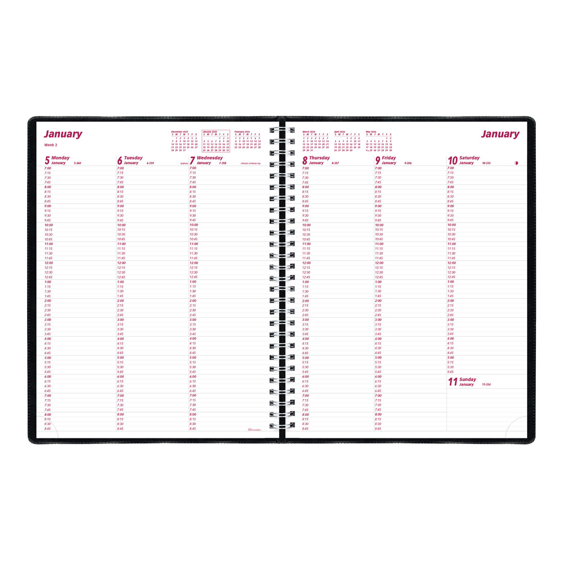 Brownline Essential Weekly Appointment Book 2026, English CB950.BLK-26 #colour_black