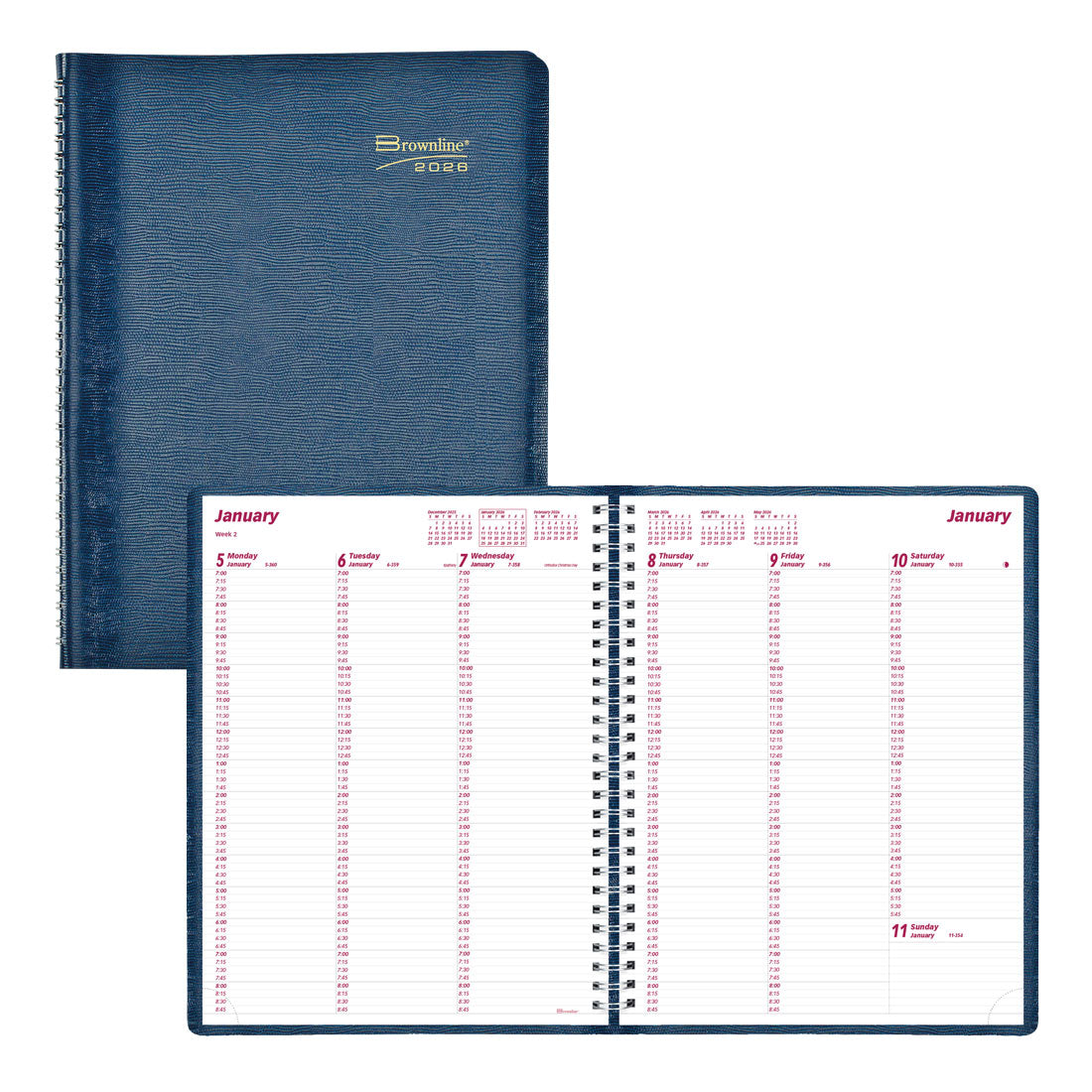 Brownline Essential Weekly Appointment Book 2026, English CB950.BLU-26 #colour_blue