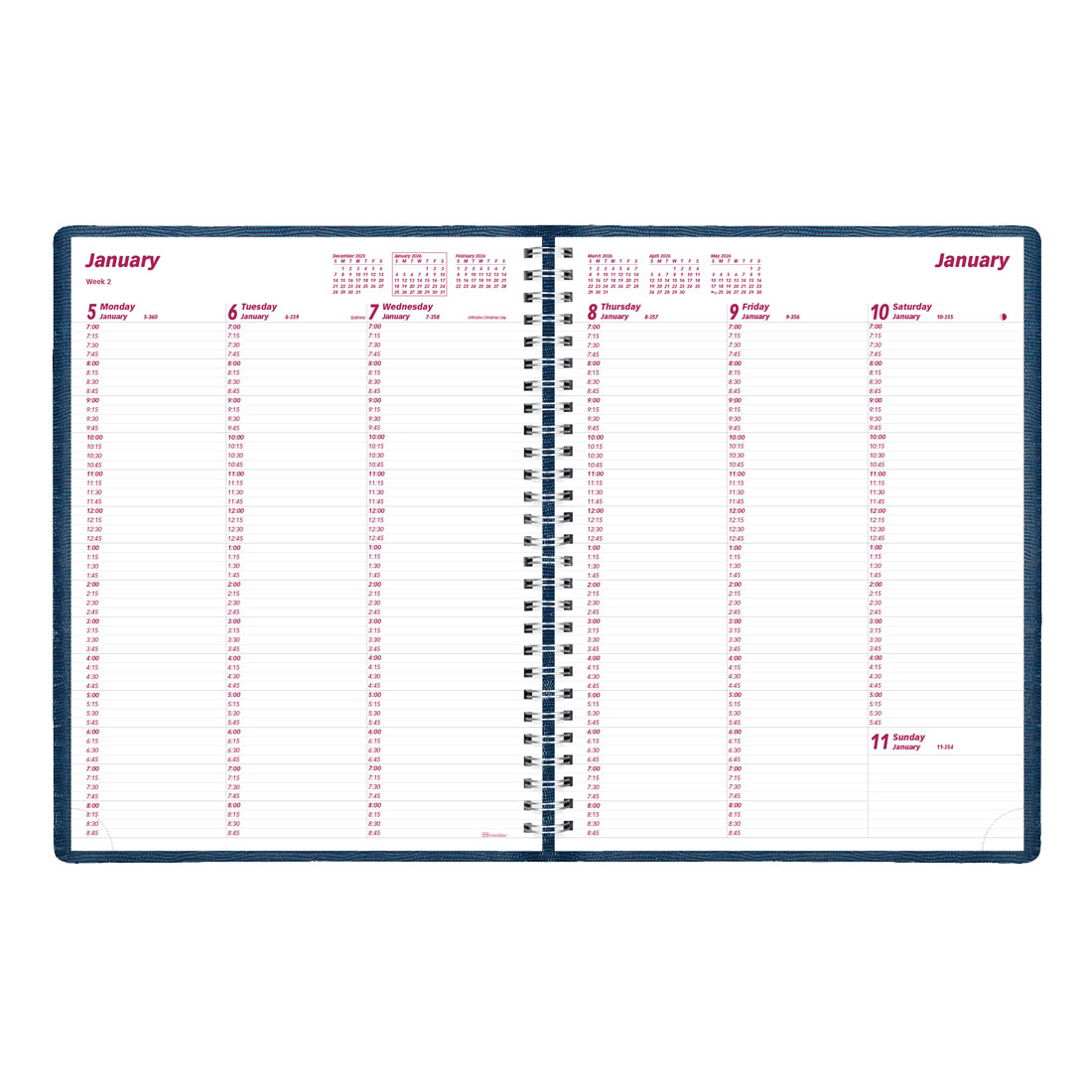 Brownline Essential Weekly Appointment Book 2026, English CB950.BLU-26 #colour_blue
