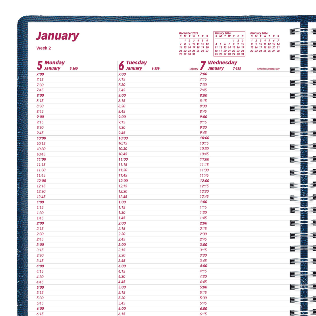 Brownline Essential Weekly Appointment Book 2026, English CB950.BLU-26 #colour_blue