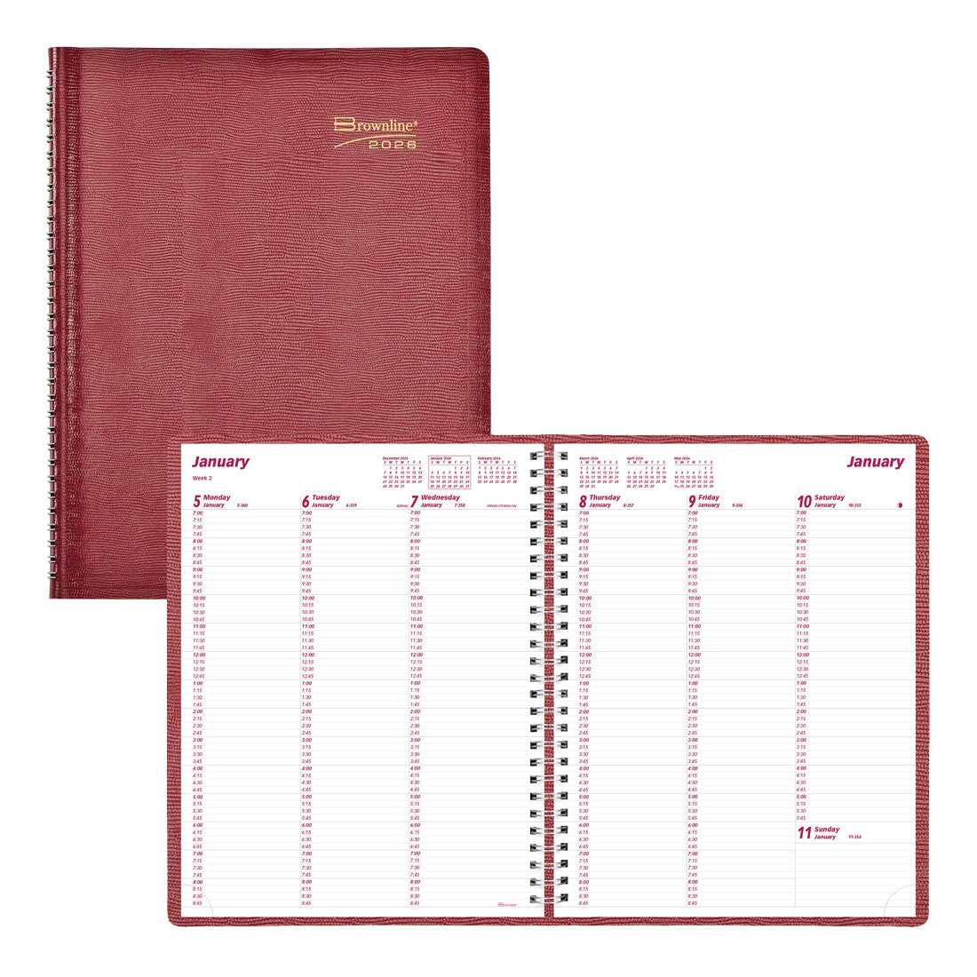 Brownline Essential Weekly Appointment Book 2026, English CB950.RED-26 #colour_red