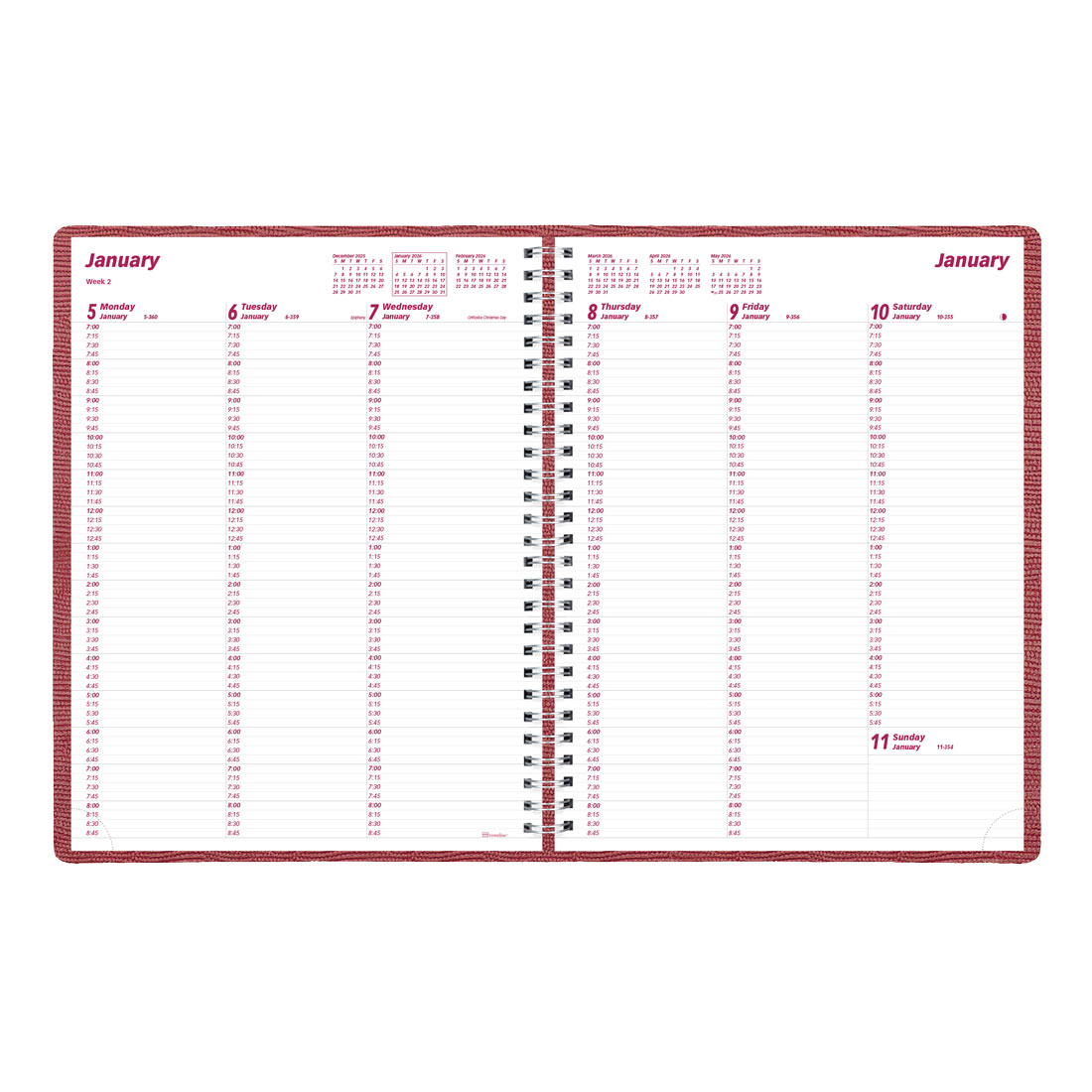 Brownline Essential Weekly Appointment Book 2026, English CB950.RED-26 #colour_red