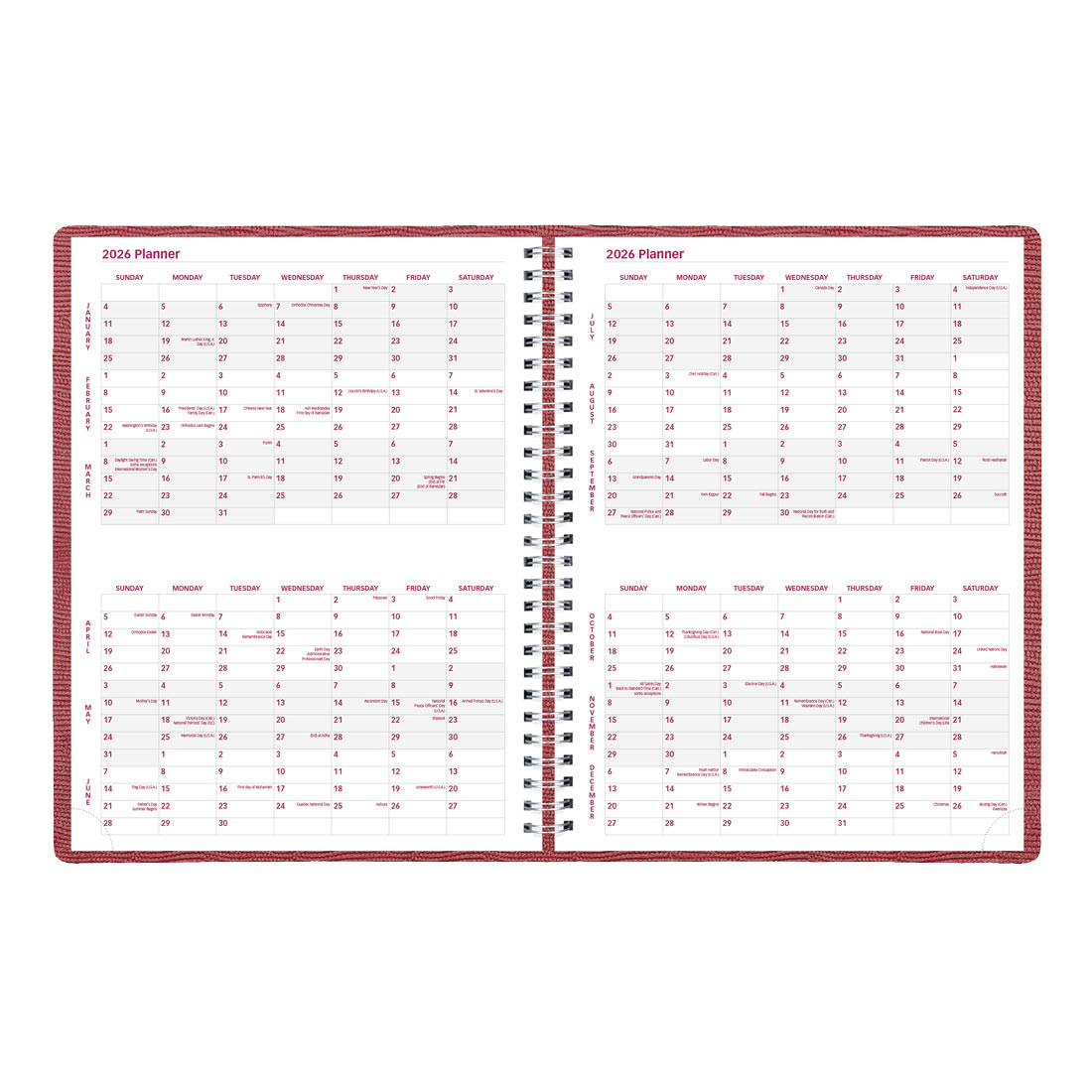 Brownline Essential Weekly Appointment Book 2026, English CB950.RED-26 #colour_red