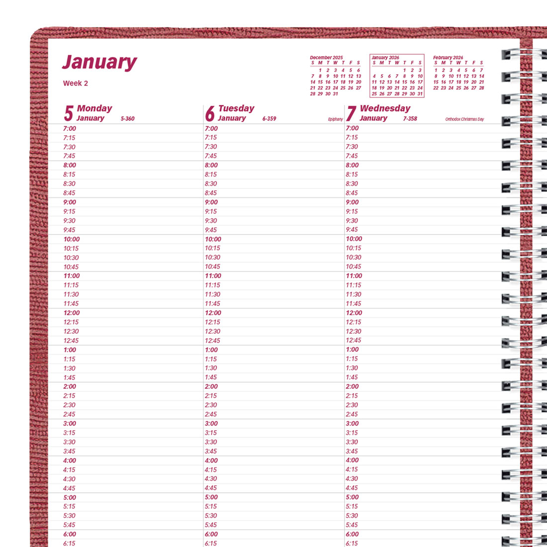 Brownline Essential Weekly Appointment Book 2026, English CB950.RED-26 #colour_red