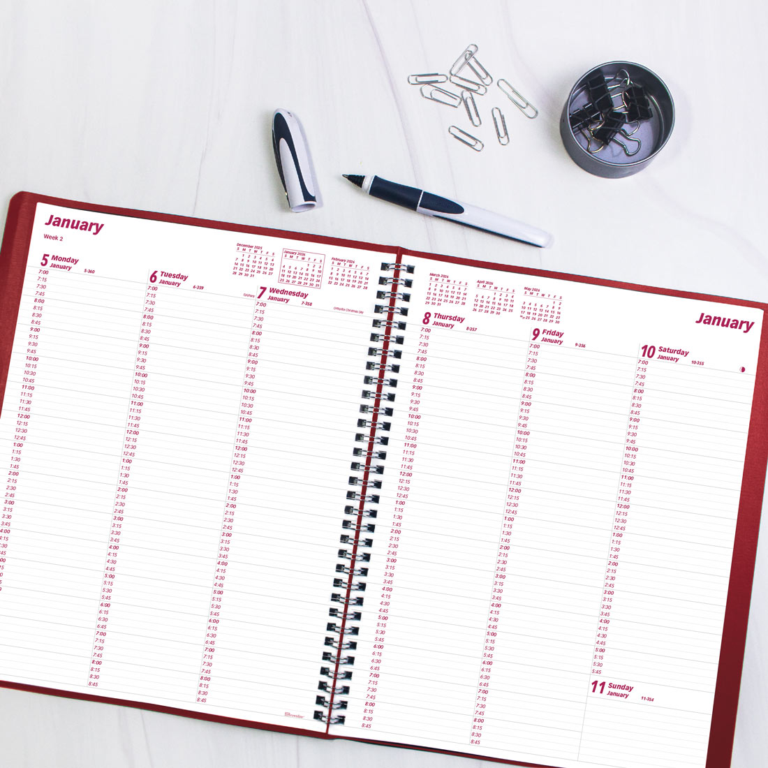 Brownline Essential Weekly Appointment Book 2026, English CB950.RED-26 #colour_red