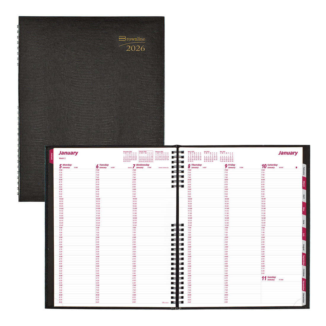 Brownline CoilPro Weekly Appointment Book 2026, English CB950C.BLK-26 #colour_black