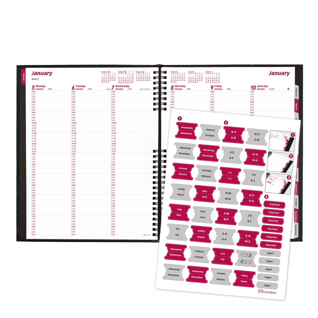 Brownline CoilPro Weekly Appointment Book 2026, English CB950C.BLK-26 #colour_black