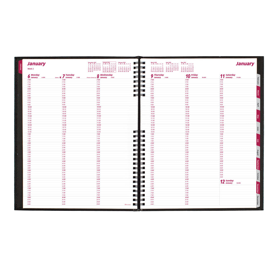 CoilPro Weekly Appointment Book 2025, English, CB950C.BLK#colour_black