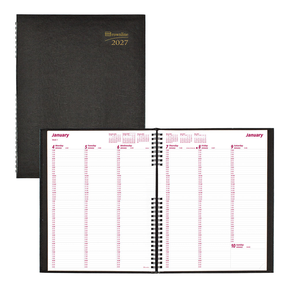 CoilPro™ Weekly Appointment Book, 2027, English Black CB950C.BLK-27 Brownline Canada