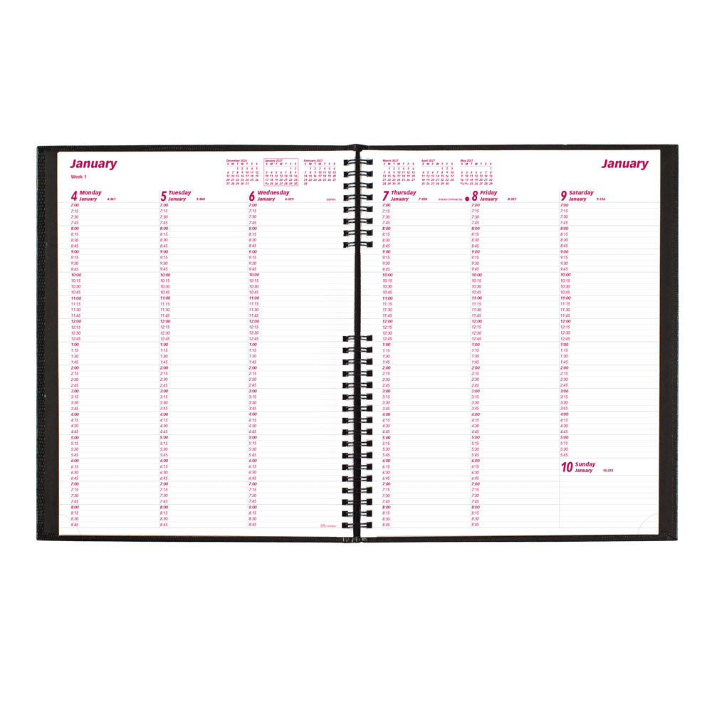 CoilPro™ Weekly Appointment Book, 2027, English Black CB950C.BLK-27 Brownline Canada