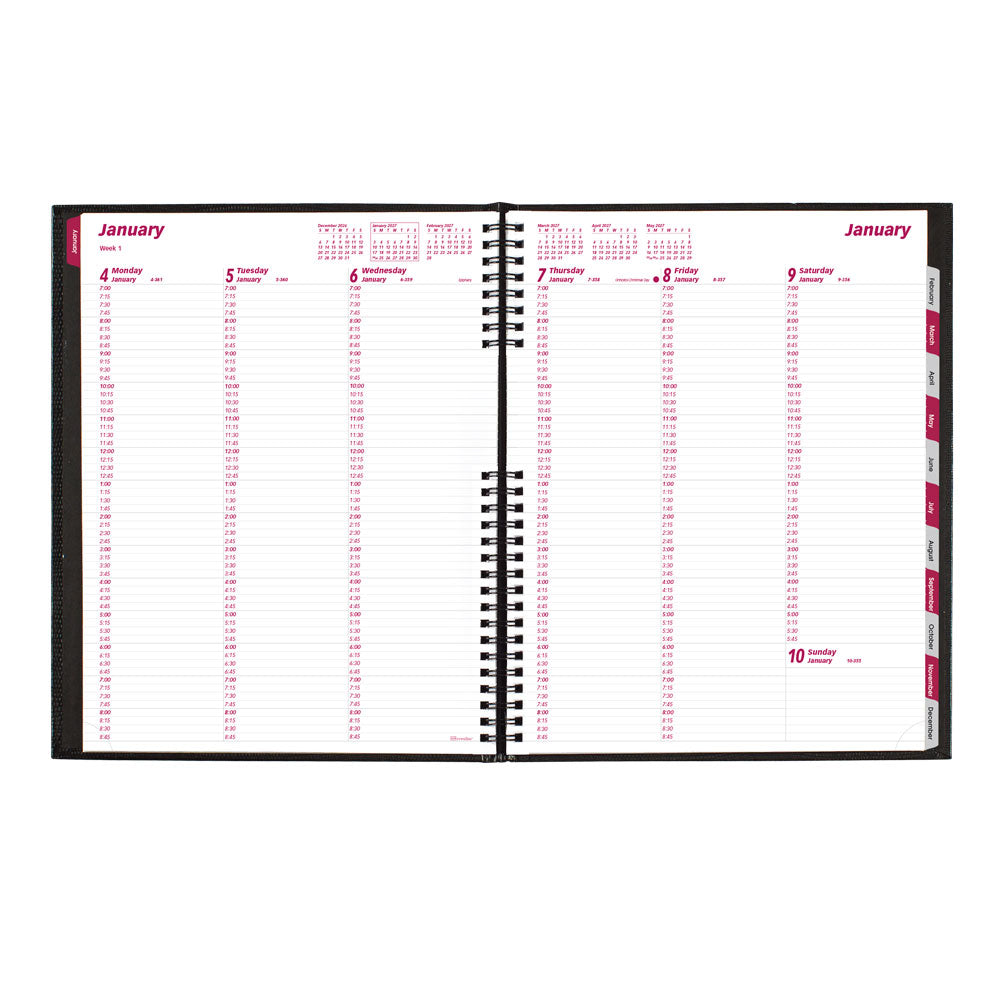 CoilPro™ Weekly Appointment Book, 2027, English Black CB950C.BLK-27 Brownline Canada