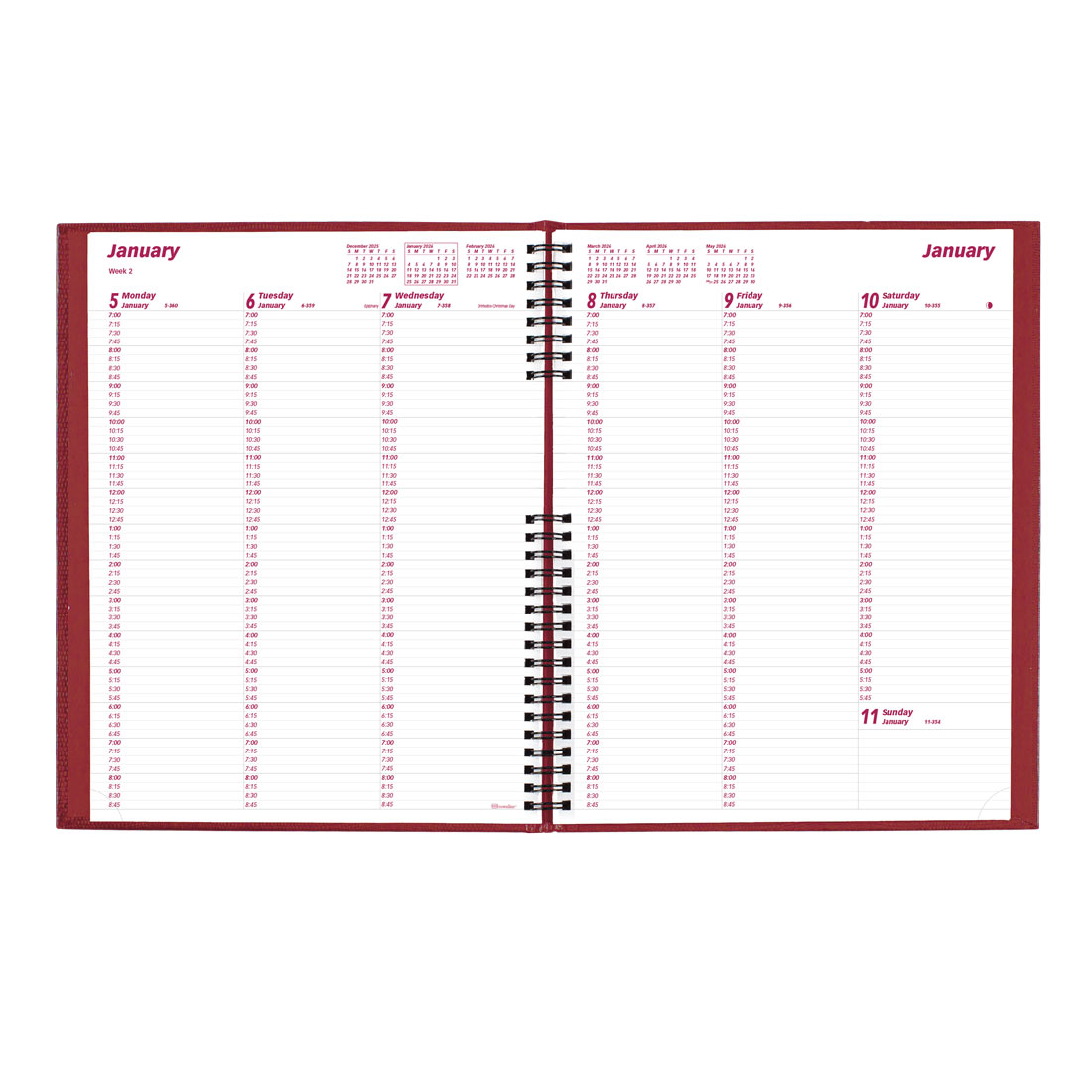 Brownline CoilPro Weekly Appointment Book 2026, English B950C.RED-26 #colour_red