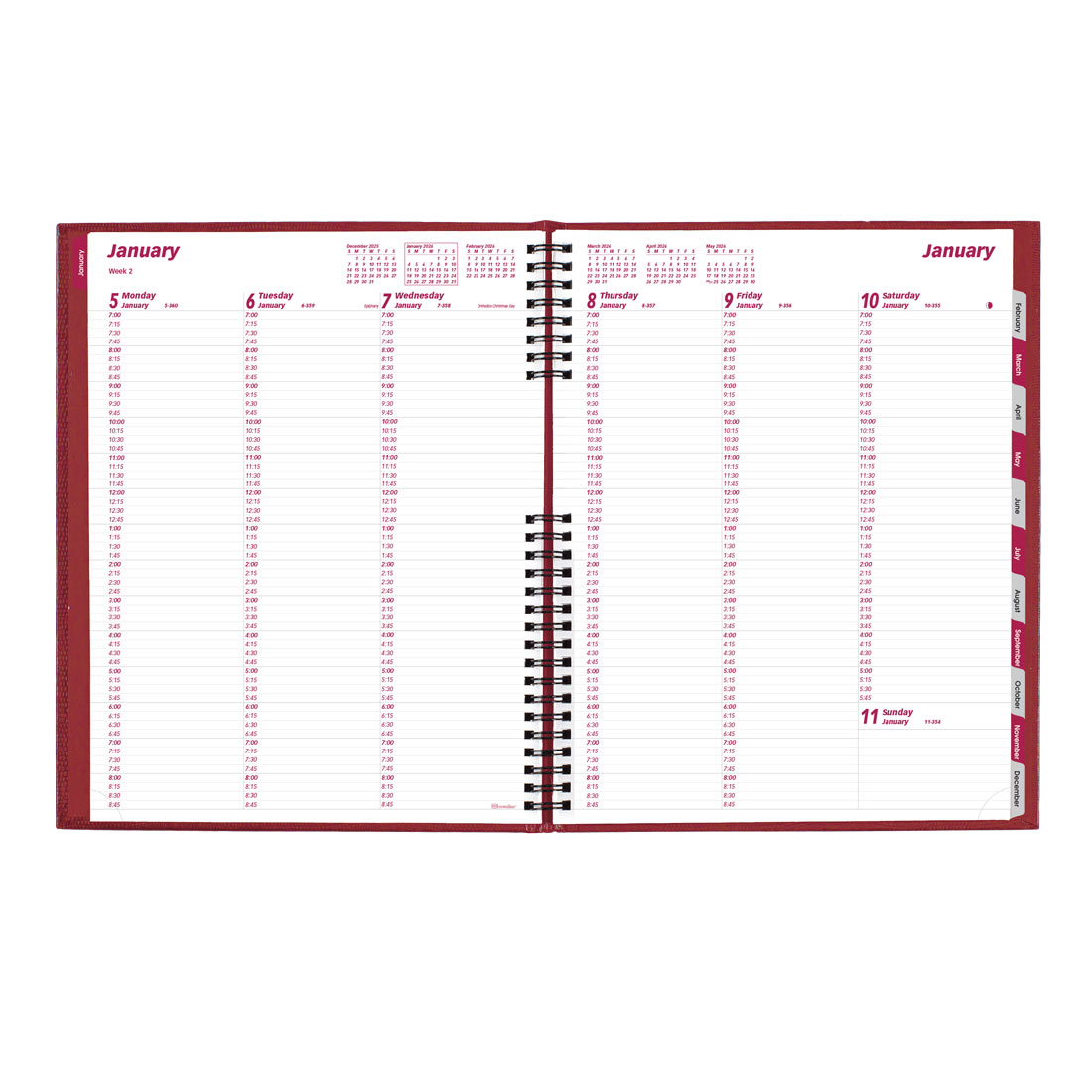 Brownline CoilPro Weekly Appointment Book 2026, English B950C.RED-26 #colour_red