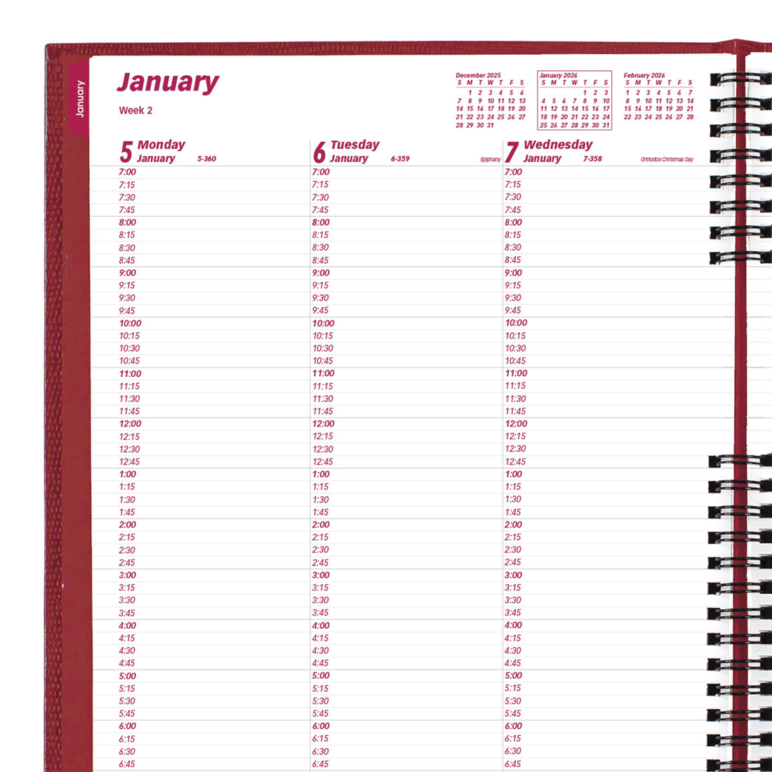 Brownline CoilPro Weekly Appointment Book 2026, English B950C.RED-26 #colour_red