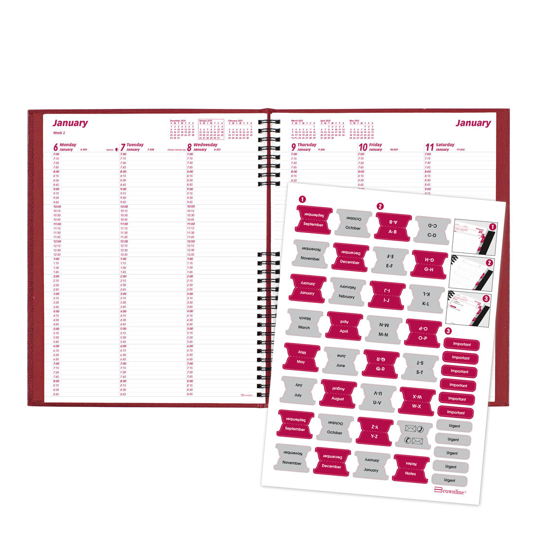 CoilPro Weekly Appointment Book 2025, English, CB950C.RED#colour_red