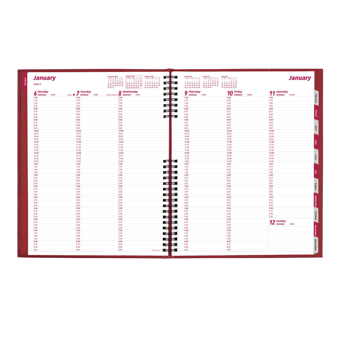 CoilPro Weekly Appointment Book 2025, English, CB950C.RED#colour_red