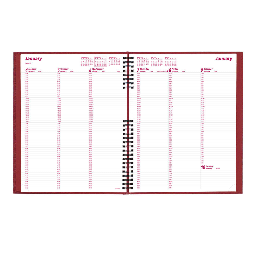 CoilPro™ Weekly Appointment Book, 2027, English Bright Red CB950C.RED-27 Brownline Canada