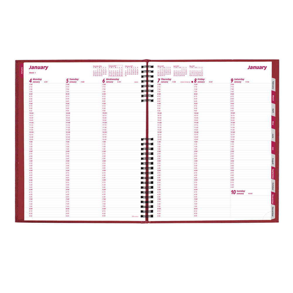 CoilPro™ Weekly Appointment Book, 2027, English Bright Red CB950C.RED-27 Brownline Canada