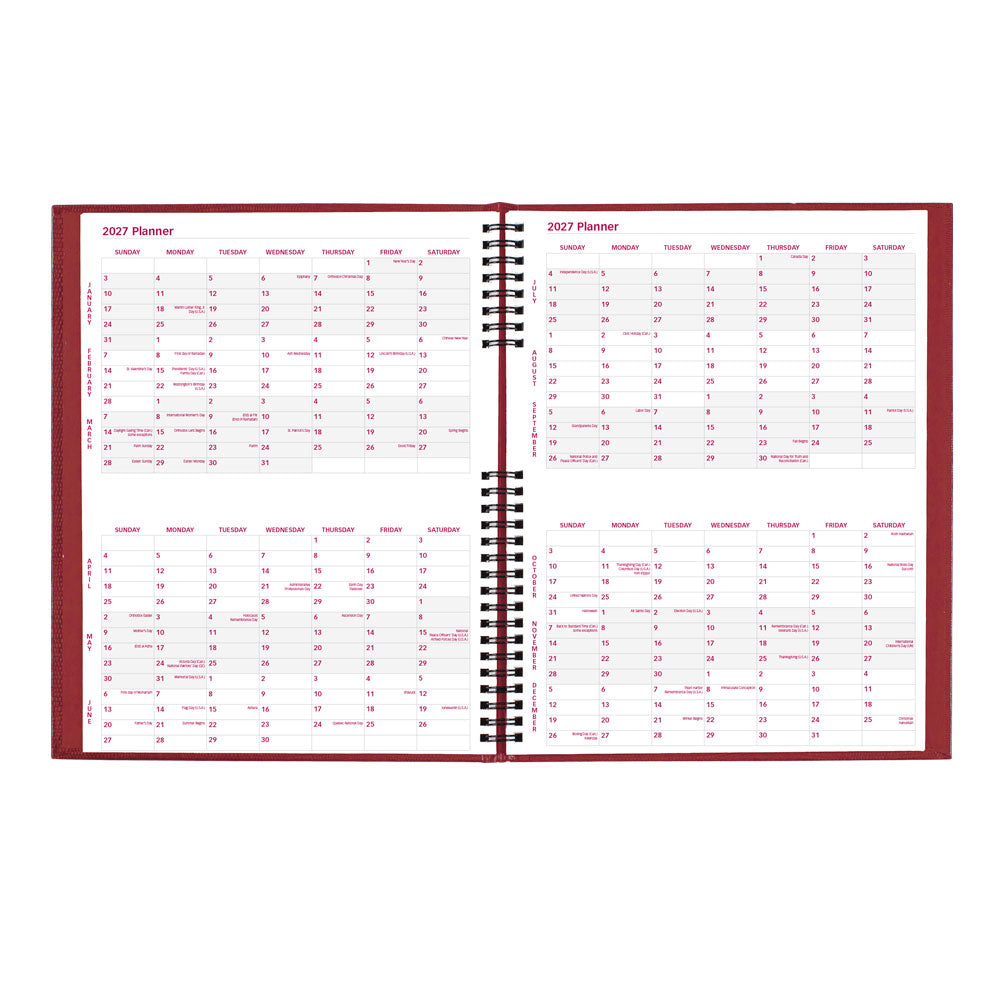 CoilPro™ Weekly Appointment Book, 2027, English Bright Red CB950C.RED-27 Brownline Canada