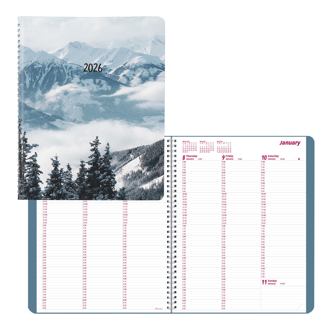 Brownline Mountain Weekly Appointment Book 2026, English CB950G.03-26 #colour_snow