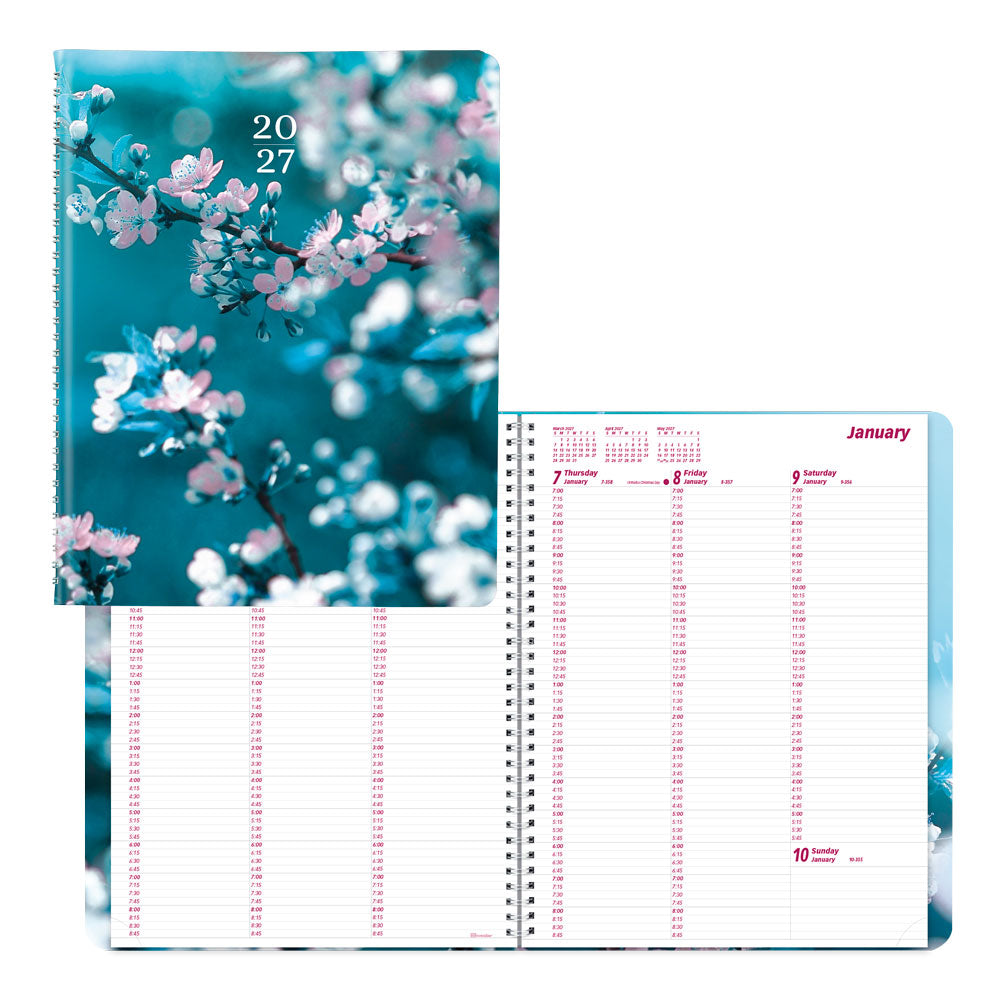 Nature Weekly Appointment Book, 2027, English Cherry Blossoms CB950G.03-27 Brownline Canada