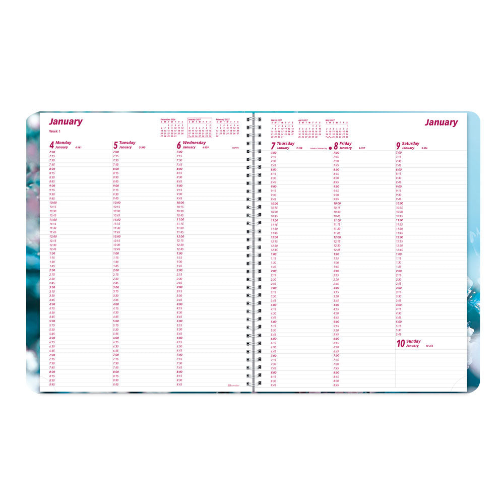 Nature Weekly Appointment Book, 2027, English Cherry Blossoms CB950G.03-27 Brownline Canada