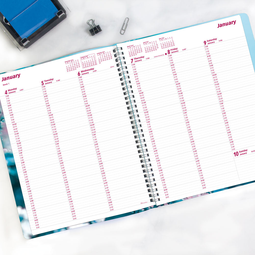 Nature Weekly Appointment Book, 2027, English Cherry Blossoms CB950G.03-27 Brownline Canada