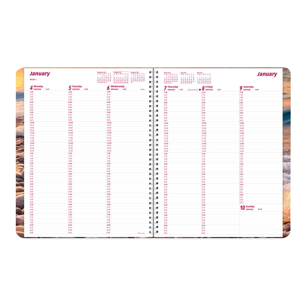 Nature Weekly Appointment Book, 2027, English Pebble Beach CB950G.04-27 Brownline Canada