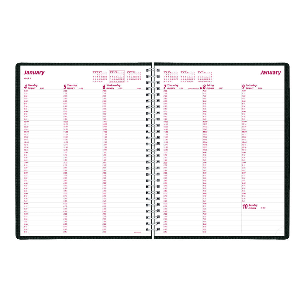 DuraFlex Weekly Appointment Book, 2027, English Black CB950V.BLK-27 Brownline Canada