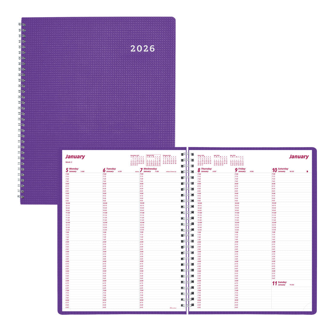 Brownline DuraFlex Weekly Appointment Book 2026, English CB950V.PUR-26 #colour_purple