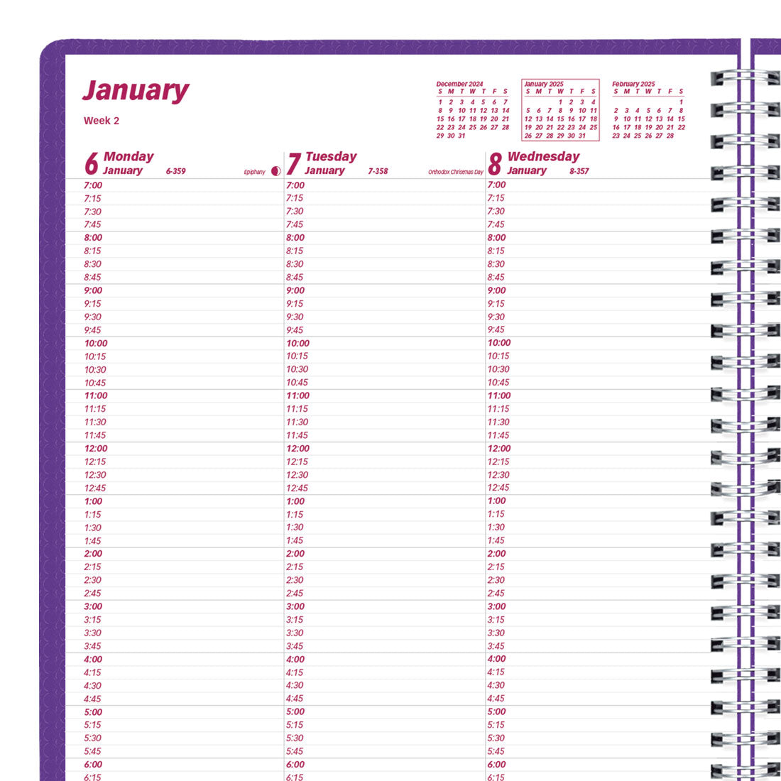 DuraFlex Weekly Appointment Book 2025, English, CB950V.PUR#colour_purple