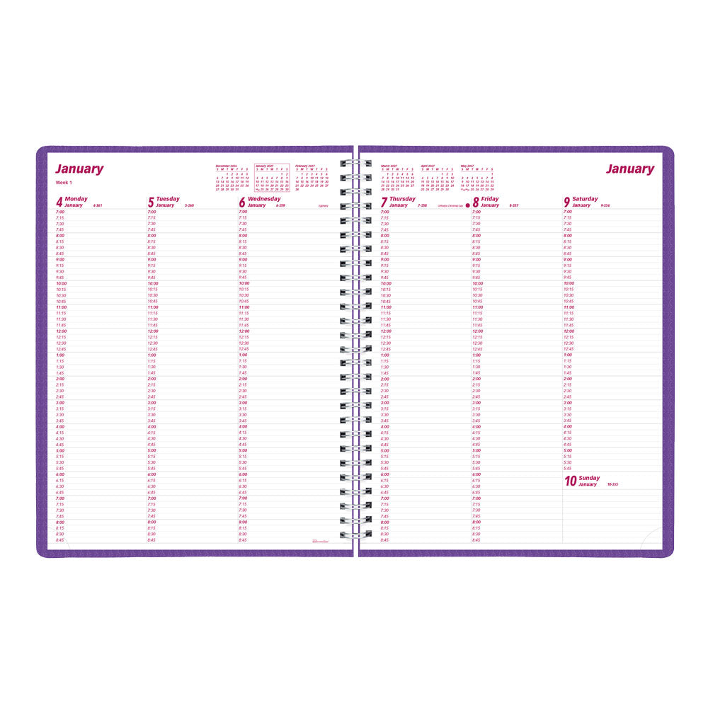 DuraFlex Weekly Appointment Book, 2027, English Purple CB950V.PUR-27 Brownline Canada